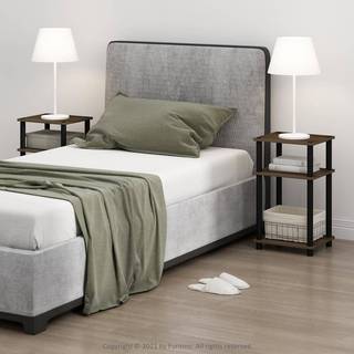 Furinno kun 3-lags turn-n-tube natbord 2-pack Columbia Walnut/Black