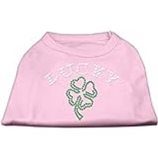 Fyra bladklöver kontur strassskjortor ljusrosa l