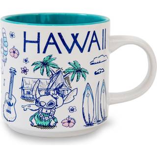 Disney Lilo & Stitch Hawaii Allover Icons Keramisk stabling | Stor kaffekop til espresso koffein drikkevarer hjem og køkken essentielle ting | Sø