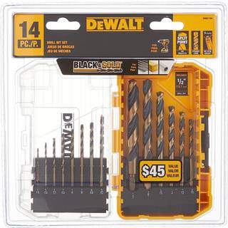 Dewalt Drill Bit Set 14-delt 135 graders splitpunkt for plasttræ og metal (DWA1184)