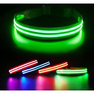 Lysende hundehalsbånd, vandtæt, 3 LED-lys, genopladeligt og blinkende, til små, mellemstore og store hunde, super lyst i mørket