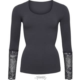 Tim & Simonsen - Mary bluse m/ blonde ærme Antracit L/XL