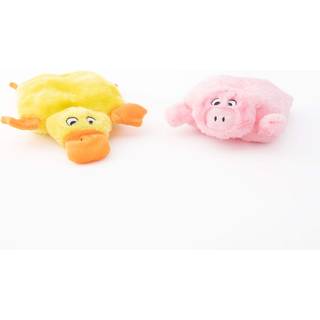 Zippypaws Squeakie Pads - 2 Pakken med fyldfri squeaky Dog Toys Plush No Fylting Puppy Toys Dog -ting til små og mellemstore hunde fladt squeaky