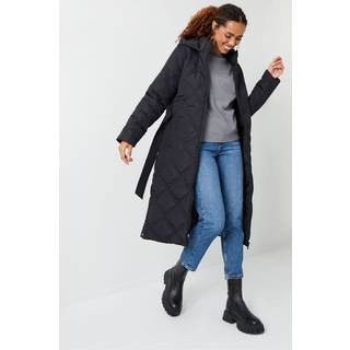 Threadbare Threadbare Black Belted Diamond Quilted Padded Coat
