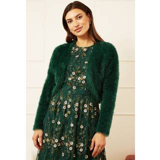 Yumi Yumi Green Eyelash Knit Bolero