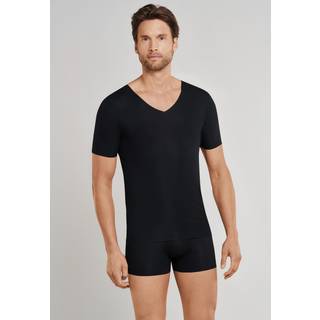 Schiesser Herren T-Shirt schwarz Baumwolle & Mix unifarben