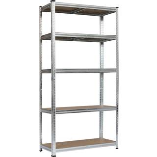 Værkstedsreol 175kg 5 hylder dybde 40cm galvaniseret stål mdf