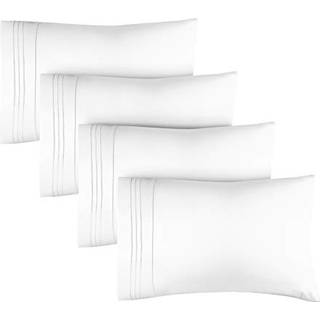 Queen Size Pillow Cases Sæt med 4 - Ekstra blød pakke med 4 pudebetræk dæksler - Hotel Luksuspudebetræk - Maskinvaskbar pudebeskyttere - 20x40 Pu