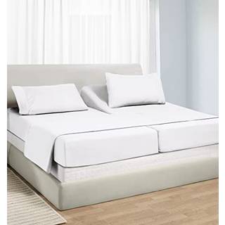 California Design Den Split King Size Sheet Set - 100% Cotton 500 Trådtælling Køle Deep Pocket Bedding til justerbar seng inkluderer Twin -XL mon