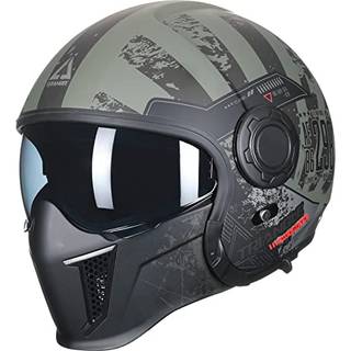 TRIANGLE Full Face motorcykelhjelme Off-Road motocrosshjelm til mnd og kvinder Dobbelt visir med indvendigt tonet solskrm bent ansigt 3/4 voks