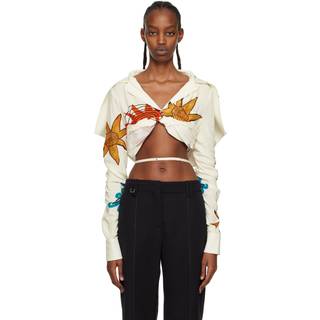 Jacquemus La Chemise Meio printed cropped shirt - multicoloured - XL+