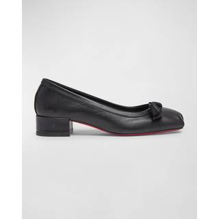 Christian Louboutin Mamaflirt 30 bow-detail leather pumps - black - EU 34