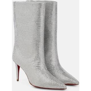Christian Louboutin Astrilarge Strass suede ankle boots - silver - EU 38.5