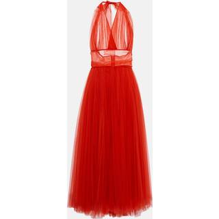 Dolce&Gabbana Halter-neck tulle midi dress - red - XL