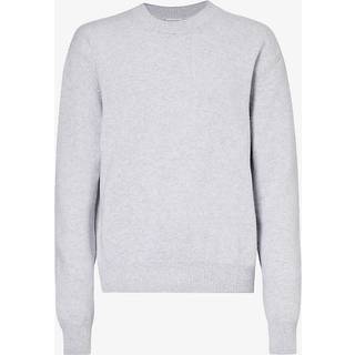 Bottega Veneta Intrecciato leather and cashmere sweater - grey - EU 46