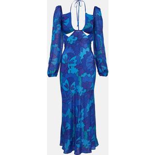 Rixo Kamilla printed georgette maxi dress - blue - XL+