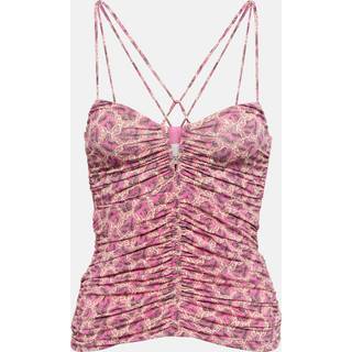 Isabel Marant Leila printed ruched jersey top - purple - XS