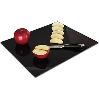 Vasuhome sort glassk?ringsplade 16 * 12 tommer s?t med 1 h?rdet glassk?ringsbr?t dekorativt firkantet marmorhuggeplade til k?kken ridser varme kn