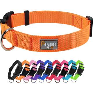 PENSEEPET HUNDRABLE ORANGE BASIC Justerbare hundekraver med åndbar hurtig frigørelse Nylon Pet Collar For Puppy Small Medium Large Dogs Boy