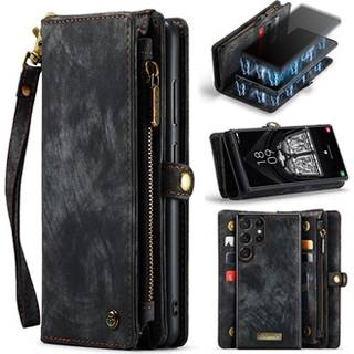 Samsung Galaxy S23 Ultra 5G Caseme 008 2-i-1 Multifunktionel Pung - Sort