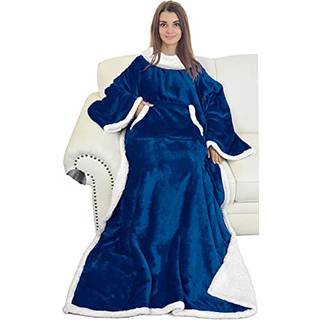 Catalonia sherpa b?rbart t?ppe med ?rmer arme super bl?d varm komfortabel stor fleece plys ?rmer tv kast indpakning robe t?ppe til voksne kvinder