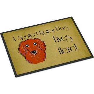 """" Caroline's Treasures BB1462Mat Longhair Red Dachshund forkælet hundeliv her indendørs eller udendørs mat 18 x 27 """" ""Multicolor"" ""