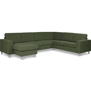 Panama Grøn stof - Hjørnesofa VENDBAR med chaiselong