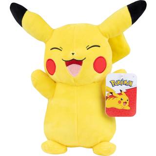 Pok?mon 12"""" Large Happy Pikachu Plys - Officielt licenseret - Kvalitet og bldt udstoppet dyrelegetj - Fj til din samling! - Fantastisk gave t