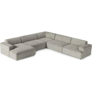 Riflet fløjl-hjørnesofa Melva