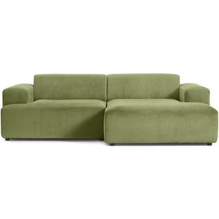 Hjørnesofa i riflet fløjl Melva (3-personers)