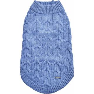 Blueberry Pet Classic Fuzzy struktureret strik pullover bes?tning-hals hunde sweater i lyngbl? rygl?ngde 18 """" pakke med 1 t?j til hunde