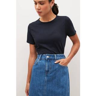 Next Navy Blue The Everyday Crew Neck Cotton Rich Short Sleeve T-Shirt