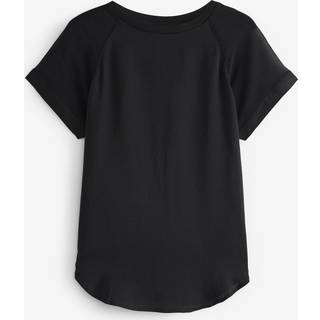 Next Black Woven Mix Short Sleeve Raglan T-Shirt