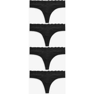 Next Black Thong Lace Knickers 4 Pack