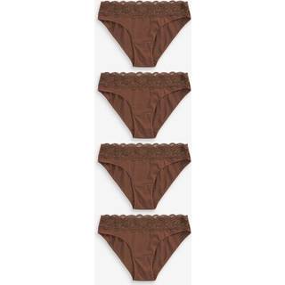Next Praline High Leg Lace Knickers 4 Pack