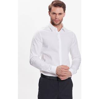 Extra Slim Poplin Stretch Shirt - White - 45