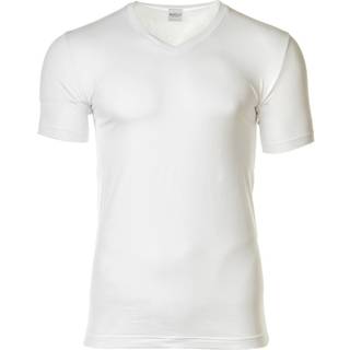 Novila Herren V-Shirt weiß Baumwolle & Mix unifarben