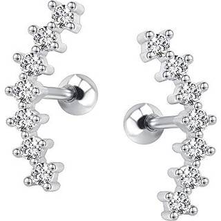 ZS Curve Seven Stud CZ Stud Earering
