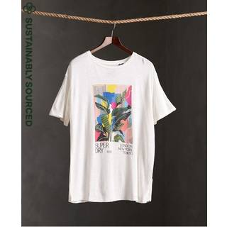 Superdry T-shirt af hør og med grafik