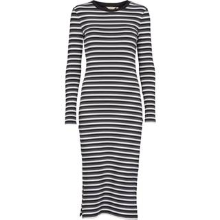 Ludmilla Long Dress - whisper white/dark grey mel./black XS - 96% Cotton (Organic), 4% Elastane - Kjoler
