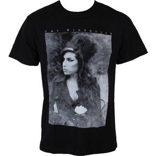 Amy Winehouse - Amy Winehouse Unisex T-Shirt: Flower Portrait (Black)