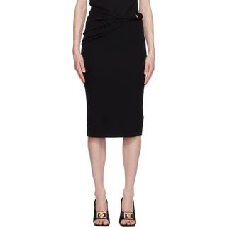 Versace Rolled high-rise midi skirt - black - XXS