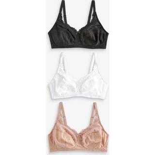 Next Black/White/Praline Nude Total Support Full Cup Lace Ultimate Comfort Bras 3 Pack