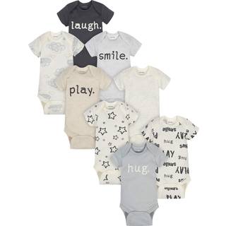 Onesies Brand Unisex Baby 8-Pack Short Sleeve Mix & Match Bodysuits Play Smil & Hug Neutrals 0-3 m?neder