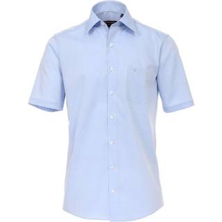 CasaModa Herren Kurzarmhemd blau meliert Comfort Fit