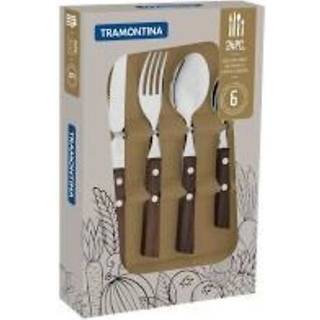 Tramontina 4 dele grill/steak bestik 1-12 personer - Naturtrægreb - 4 personer 16 dele