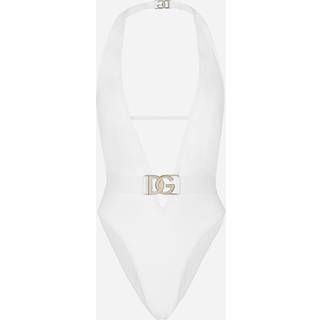 Dolce&Gabbana Halterneck swimsuit - white - XS