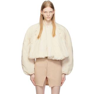 Jacquemus Le Bomber Bahia cropped bomber jacket - white - XL+