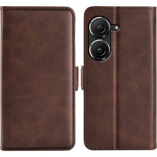 SKALO Asus Zenfone 9 5G Premium Wallet Flip Cover - Brun