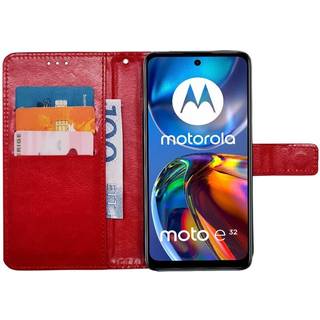 Wallet cover 3-kort Motorola Moto E32 - Brun